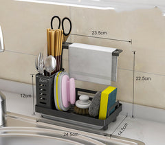Kitchen Shelf Towel and Sponge Drain Storage Rack